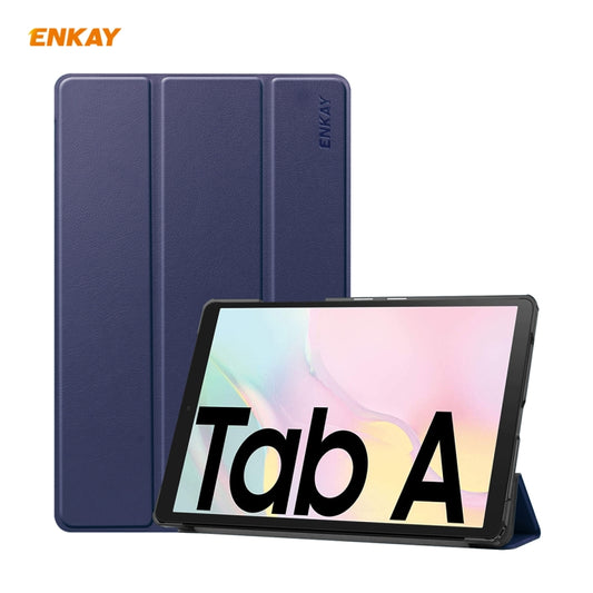ENKAY ENK-8009 For Samsung Galaxy Tab A7 10.4 T500 / T505 2020 / 2022 PU Leather + Plastic Smart Case with Three-folding Holder(Dark Blue) - Other Galaxy Tab PC by ENKAY | Online Shopping UK | buy2fix
