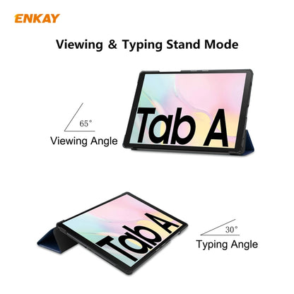 ENKAY ENK-8009 For Samsung Galaxy Tab A7 10.4 T500 / T505 2020 / 2022 PU Leather + Plastic Smart Case with Three-folding Holder(Dark Blue) - Other Galaxy Tab PC by ENKAY | Online Shopping UK | buy2fix