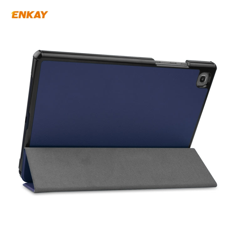 ENKAY ENK-8009 For Samsung Galaxy Tab A7 10.4 T500 / T505 2020 / 2022 PU Leather + Plastic Smart Case with Three-folding Holder(Dark Blue) - Other Galaxy Tab PC by ENKAY | Online Shopping UK | buy2fix