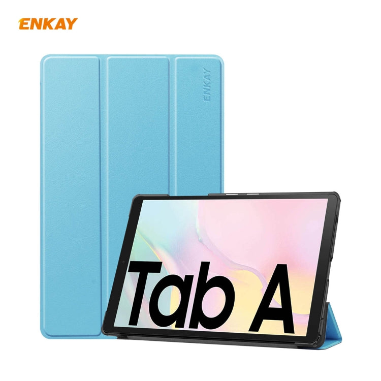 ENKAY ENK-8009 For Samsung Galaxy Tab A7 10.4 T500 / T505 2020 / 2022 PU Leather + Plastic Smart Case with Three-folding Holder(Light Blue) - Other Galaxy Tab PC by ENKAY | Online Shopping UK | buy2fix