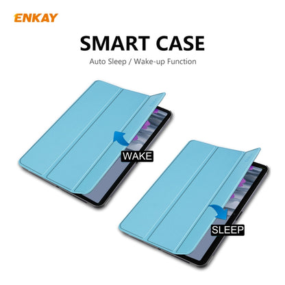 ENKAY ENK-8009 For Samsung Galaxy Tab A7 10.4 T500 / T505 2020 / 2022 PU Leather + Plastic Smart Case with Three-folding Holder(Light Blue) - Other Galaxy Tab PC by ENKAY | Online Shopping UK | buy2fix