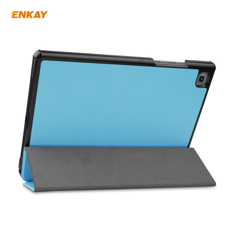 ENKAY ENK-8009 For Samsung Galaxy Tab A7 10.4 T500 / T505 2020 / 2022 PU Leather + Plastic Smart Case with Three-folding Holder(Light Blue) - Other Galaxy Tab PC by ENKAY | Online Shopping UK | buy2fix