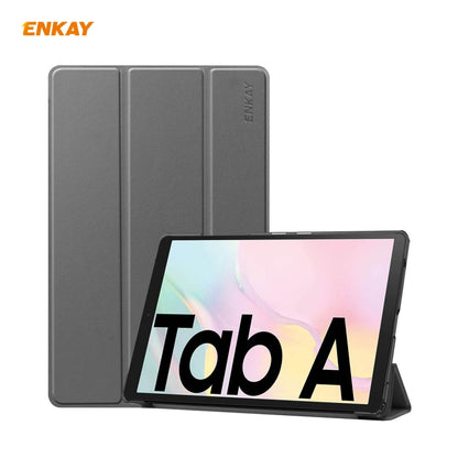 ENKAY ENK-8009 For Samsung Galaxy Tab A7 10.4 T500 / T505 2020 / 2022 PU Leather + Plastic Smart Case with Three-folding Holder(Grey) - Other Galaxy Tab PC by ENKAY | Online Shopping UK | buy2fix