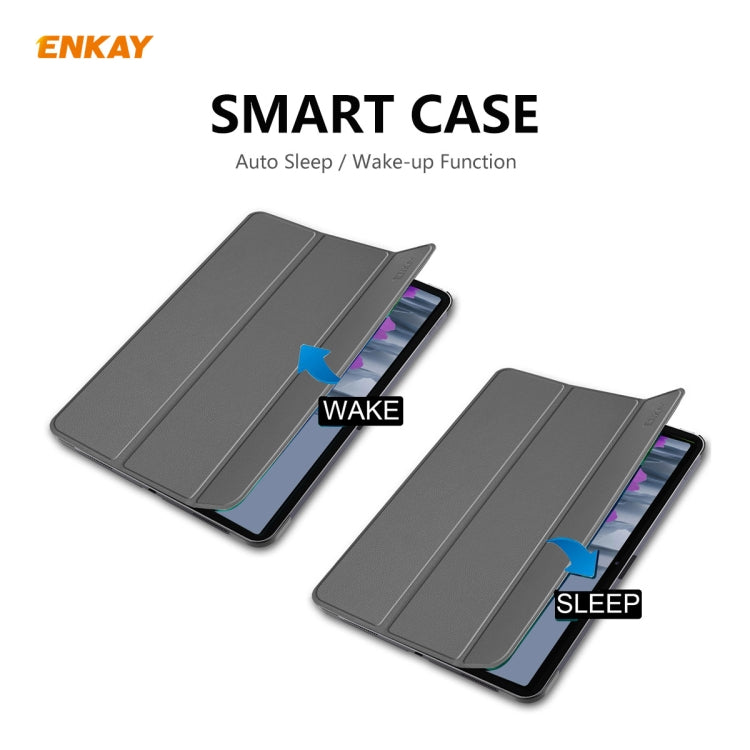 ENKAY ENK-8009 For Samsung Galaxy Tab A7 10.4 T500 / T505 2020 / 2022 PU Leather + Plastic Smart Case with Three-folding Holder(Grey) - Other Galaxy Tab PC by ENKAY | Online Shopping UK | buy2fix