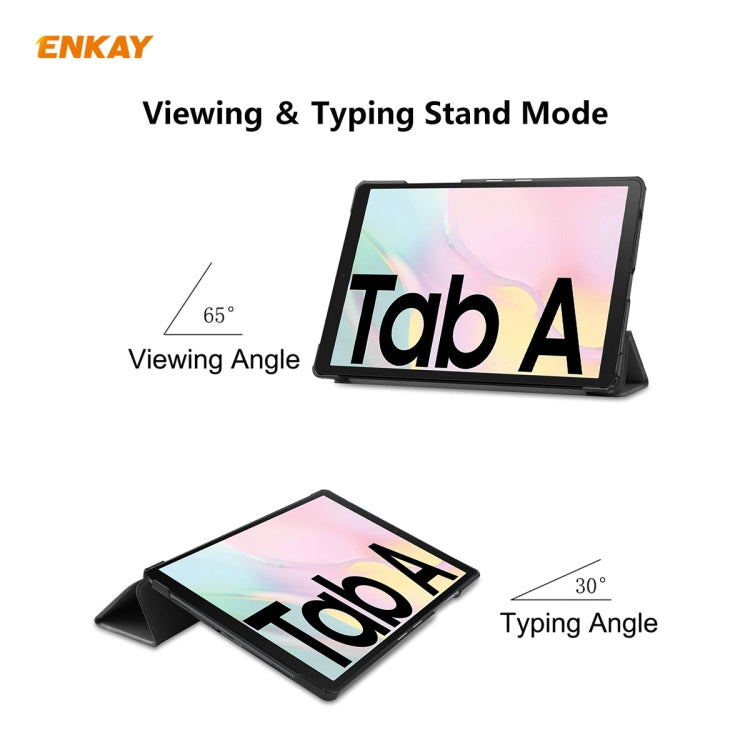ENKAY ENK-8009 For Samsung Galaxy Tab A7 10.4 T500 / T505 2020 / 2022 PU Leather + Plastic Smart Case with Three-folding Holder(Grey) - Other Galaxy Tab PC by ENKAY | Online Shopping UK | buy2fix