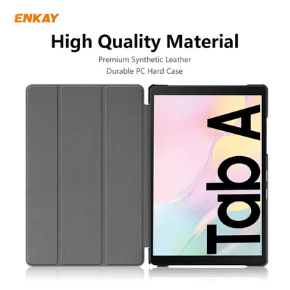 ENKAY ENK-8009 For Samsung Galaxy Tab A7 10.4 T500 / T505 2020 / 2022 PU Leather + Plastic Smart Case with Three-folding Holder(Grey) - Other Galaxy Tab PC by ENKAY | Online Shopping UK | buy2fix