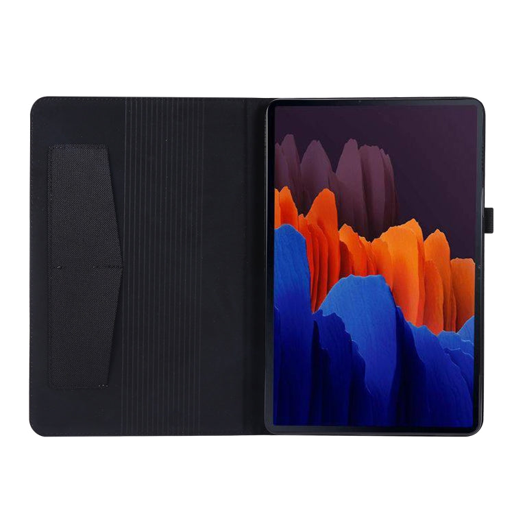 For Samsung Galaxy Tab S8 / Galaxy Tab S7 T870/T875 Horizontal Flip TPU + Fabric PU Leather Protective Case with Card Slots & Holder(Black) by buy2fix