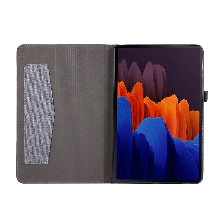 For Samsung Galaxy Tab S8 / Galaxy Tab S7 T870/T875 Horizontal Flip TPU + Fabric PU Leather Protective Case with Card Slots & Holder(Grey) by buy2fix