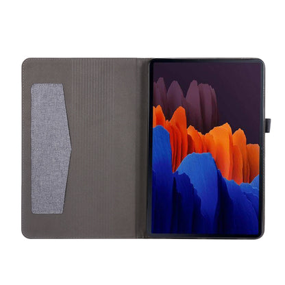 For Samsung Galaxy Tab S8 / Galaxy Tab S7 T870/T875 Horizontal Flip TPU + Fabric PU Leather Protective Case with Card Slots & Holder(Grey) by buy2fix