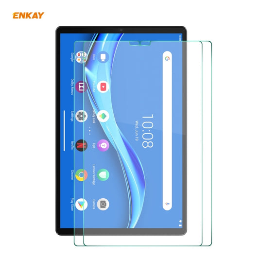 For Lenovo Tab M10 Plus TB-X606F 2 PCS ENKAY Hat-Prince 0.33mm 9H Surface Hardness 2.5D Explosion-proof Tempered Glass Protector Film - Others by ENKAY | Online Shopping UK | buy2fix