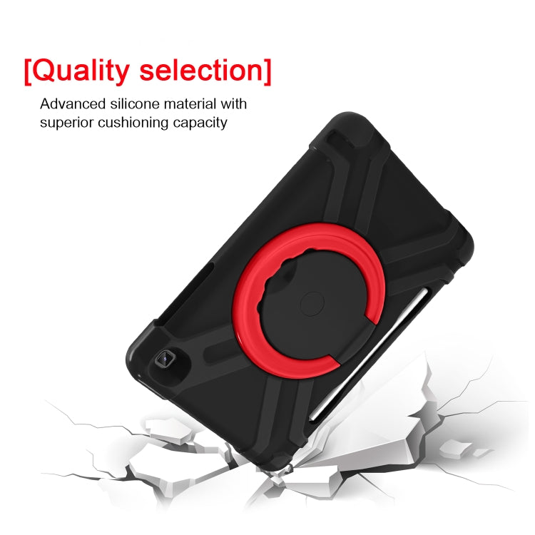 For Samsung Galaxy Tab S6 Lite P610 PC + Silicone Shockproof Combination Case with 360 Degree Rotating Holder & Handle & Pen Slot(Black + Red) - Tab S6 Lite P610 / P615 by buy2fix | Online Shopping UK | buy2fix