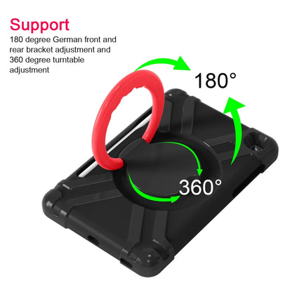 For Samsung Galaxy Tab S6 Lite P610 PC + Silicone Shockproof Combination Case with 360 Degree Rotating Holder & Handle & Pen Slot(Black + Red) - Tab S6 Lite P610 / P615 by buy2fix | Online Shopping UK | buy2fix