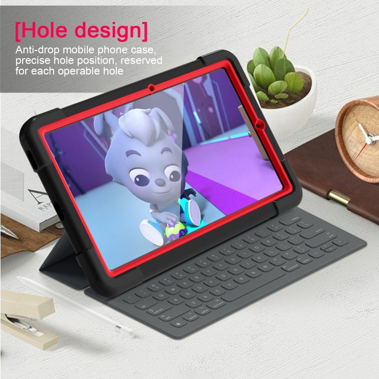 For Samsung Galaxy Tab S6 Lite P610 PC + Silicone Shockproof Combination Case with 360 Degree Rotating Holder & Handle & Pen Slot(Black + Red) - Tab S6 Lite P610 / P615 by buy2fix | Online Shopping UK | buy2fix