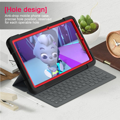 For Samsung Galaxy Tab S6 Lite P610 PC + Silicone Shockproof Combination Case with 360 Degree Rotating Holder & Handle & Pen Slot(Black + Red) - Tab S6 Lite P610 / P615 by buy2fix | Online Shopping UK | buy2fix