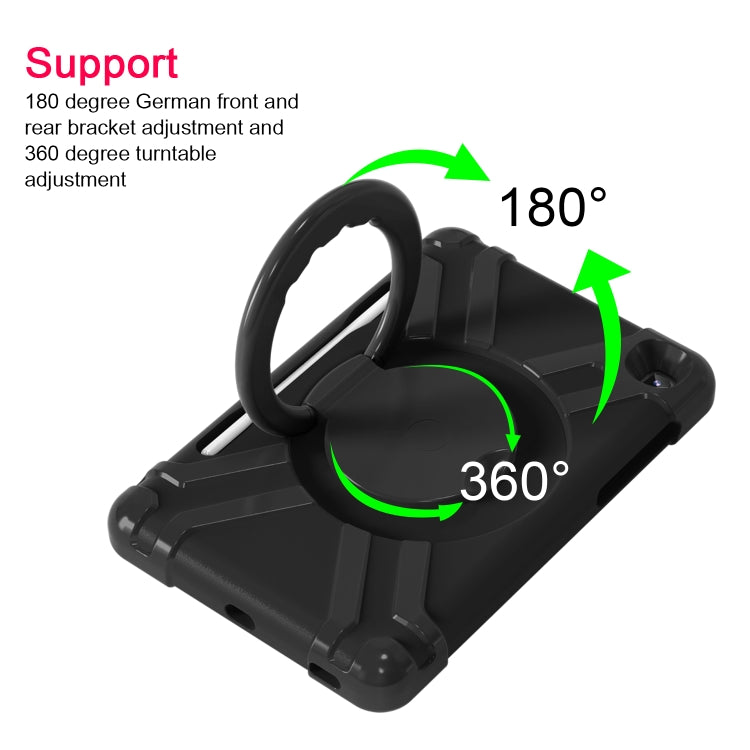 For Samsung Galaxy Tab S6 Lite P610 PC + Silicone Shockproof Combination Case with 360 Degree Rotating Holder & Handle & Pen Slot(Black) - Tab S6 Lite P610 / P615 by buy2fix | Online Shopping UK | buy2fix