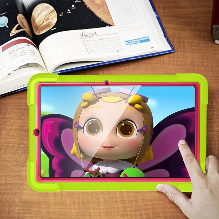 For Samsung Galaxy Tab S6 Lite P610 PC + Silicone Shockproof Combination Case with 360 Degree Rotating Holder & Handle & Pen Slot(Glass Green + Rose Red) - Tab S6 Lite P610 / P615 by buy2fix | Online Shopping UK | buy2fix