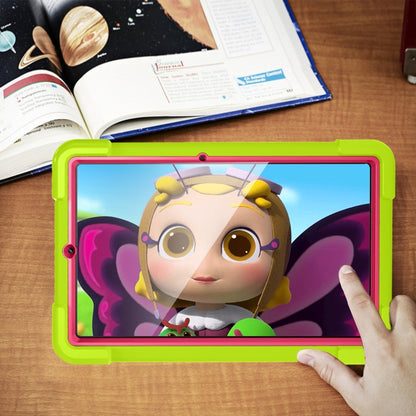 For Samsung Galaxy Tab S6 Lite P610 PC + Silicone Shockproof Combination Case with 360 Degree Rotating Holder & Handle & Pen Slot(Glass Green + Rose Red) - Tab S6 Lite P610 / P615 by buy2fix | Online Shopping UK | buy2fix