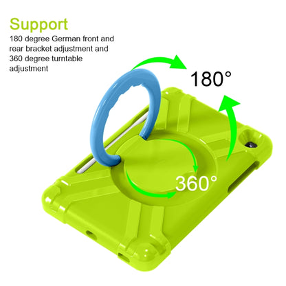 For Samsung Galaxy Tab S6 Lite P610 PC + Silicone Shockproof Combination Case with 360 Degree Rotating Holder & Handle & Pen Slot(Glass Green + Blue) - Tab S6 Lite P610 / P615 by buy2fix | Online Shopping UK | buy2fix