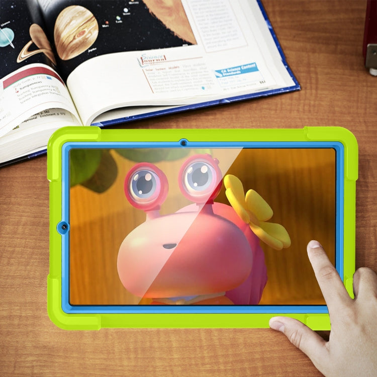 For Samsung Galaxy Tab S6 Lite P610 PC + Silicone Shockproof Combination Case with 360 Degree Rotating Holder & Handle & Pen Slot(Glass Green + Blue) - Tab S6 Lite P610 / P615 by buy2fix | Online Shopping UK | buy2fix