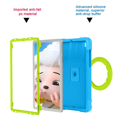 For Samsung Galaxy Tab S6 Lite P610 PC + Silicone Shockproof Combination Case with 360 Degree Rotating Holder & Handle & Pen Slot(Blue + Grass Green) - Tab S6 Lite P610 / P615 by buy2fix | Online Shopping UK | buy2fix