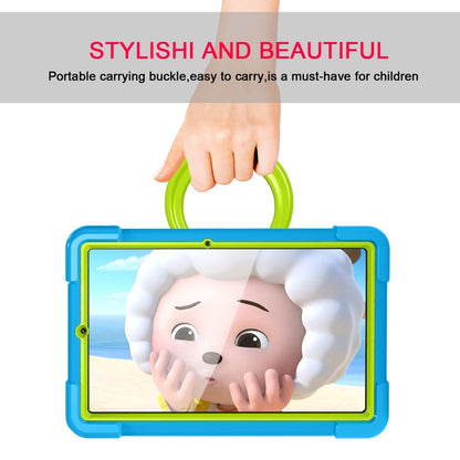 For Samsung Galaxy Tab S6 Lite P610 PC + Silicone Shockproof Combination Case with 360 Degree Rotating Holder & Handle & Pen Slot(Blue + Grass Green) - Tab S6 Lite P610 / P615 by buy2fix | Online Shopping UK | buy2fix