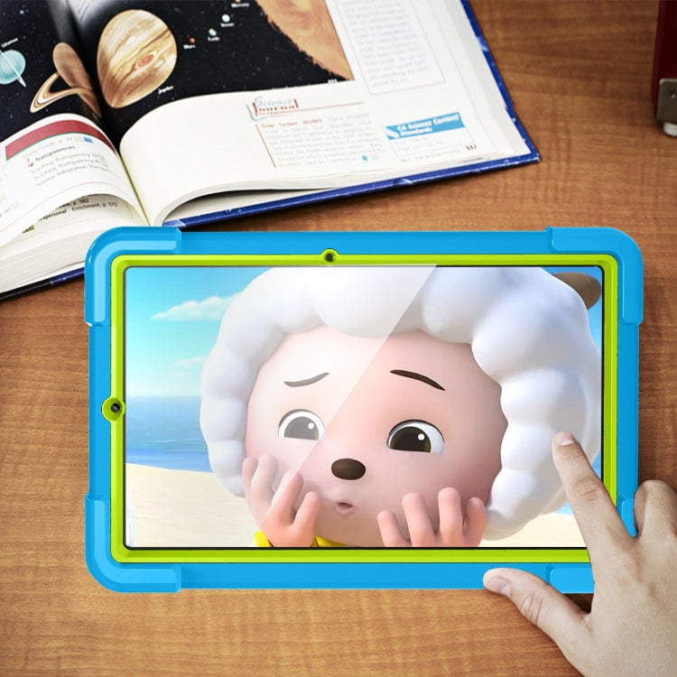 For Samsung Galaxy Tab S6 Lite P610 PC + Silicone Shockproof Combination Case with 360 Degree Rotating Holder & Handle & Pen Slot(Blue + Grass Green) - Tab S6 Lite P610 / P615 by buy2fix | Online Shopping UK | buy2fix