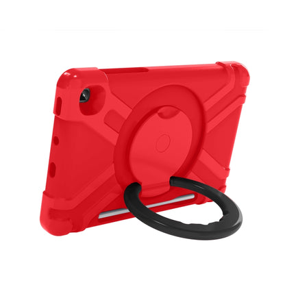 For Samsung Galaxy Tab S6 Lite P610 PC + Silicone Shockproof Combination Case with 360 Degree Rotating Holder & Handle & Pen Slot(Red + Black) - Tab S6 Lite P610 / P615 by buy2fix | Online Shopping UK | buy2fix