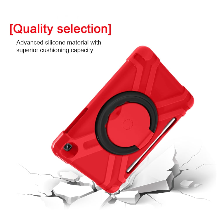 For Samsung Galaxy Tab S6 Lite P610 PC + Silicone Shockproof Combination Case with 360 Degree Rotating Holder & Handle & Pen Slot(Red + Black) - Tab S6 Lite P610 / P615 by buy2fix | Online Shopping UK | buy2fix