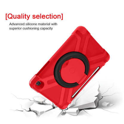 For Samsung Galaxy Tab S6 Lite P610 PC + Silicone Shockproof Combination Case with 360 Degree Rotating Holder & Handle & Pen Slot(Red + Black) - Tab S6 Lite P610 / P615 by buy2fix | Online Shopping UK | buy2fix