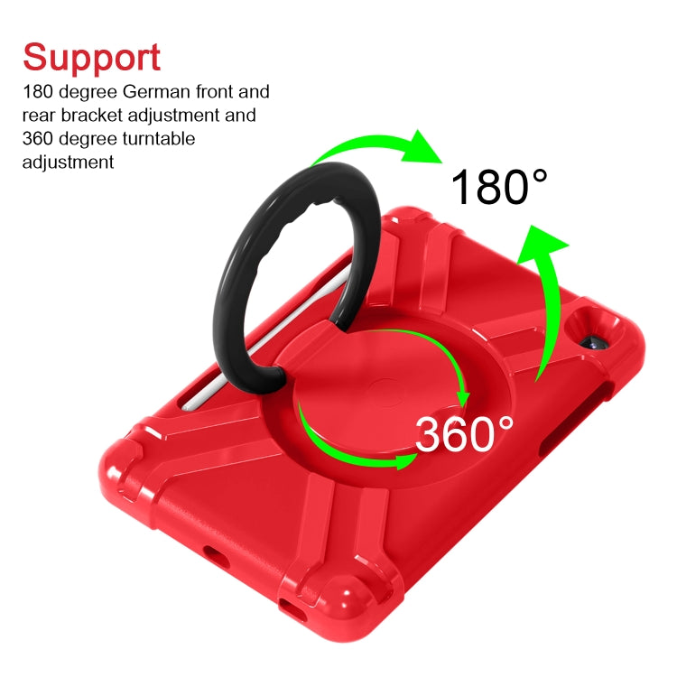 For Samsung Galaxy Tab S6 Lite P610 PC + Silicone Shockproof Combination Case with 360 Degree Rotating Holder & Handle & Pen Slot(Red + Black) - Tab S6 Lite P610 / P615 by buy2fix | Online Shopping UK | buy2fix