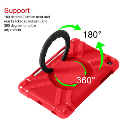 For Samsung Galaxy Tab S6 Lite P610 PC + Silicone Shockproof Combination Case with 360 Degree Rotating Holder & Handle & Pen Slot(Red + Black) - Tab S6 Lite P610 / P615 by buy2fix | Online Shopping UK | buy2fix