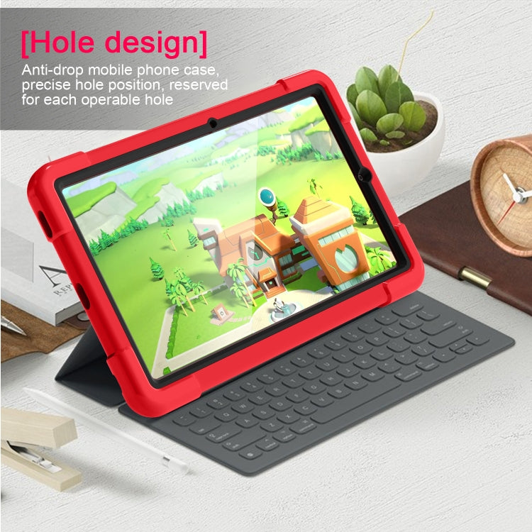 For Samsung Galaxy Tab S6 Lite P610 PC + Silicone Shockproof Combination Case with 360 Degree Rotating Holder & Handle & Pen Slot(Red + Black) - Tab S6 Lite P610 / P615 by buy2fix | Online Shopping UK | buy2fix