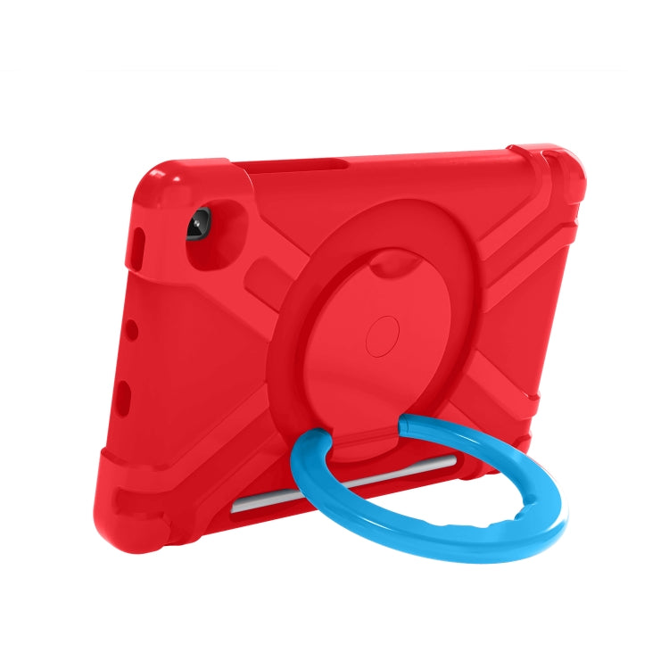 For Samsung Galaxy Tab S6 Lite P610 PC + Silicone Shockproof Combination Case with 360 Degree Rotating Holder & Handle & Pen Slot(Red + Blue) - Tab S6 Lite P610 / P615 by buy2fix | Online Shopping UK | buy2fix