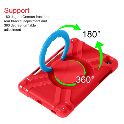 For Samsung Galaxy Tab S6 Lite P610 PC + Silicone Shockproof Combination Case with 360 Degree Rotating Holder & Handle & Pen Slot(Red + Blue) - Tab S6 Lite P610 / P615 by buy2fix | Online Shopping UK | buy2fix