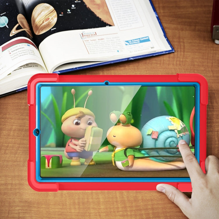 For Samsung Galaxy Tab S6 Lite P610 PC + Silicone Shockproof Combination Case with 360 Degree Rotating Holder & Handle & Pen Slot(Red + Blue) - Tab S6 Lite P610 / P615 by buy2fix | Online Shopping UK | buy2fix