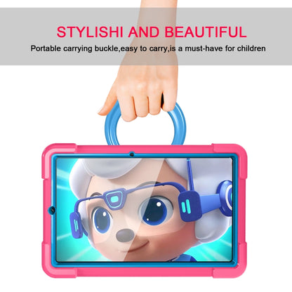 For Samsung Galaxy Tab S6 Lite P610 PC + Silicone Shockproof Combination Case with 360 Degree Rotating Holder & Handle & Pen Slot(Rose Red + Blue) - Tab S6 Lite P610 / P615 by buy2fix | Online Shopping UK | buy2fix