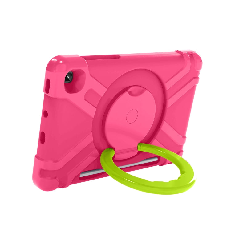 For Samsung Galaxy Tab S6 Lite P610 PC + Silicone Shockproof Combination Case with 360 Degree Rotating Holder & Handle & Pen Slot(Rose Red + Grass Green) - Tab S6 Lite P610 / P615 by buy2fix | Online Shopping UK | buy2fix