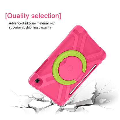 For Samsung Galaxy Tab S6 Lite P610 PC + Silicone Shockproof Combination Case with 360 Degree Rotating Holder & Handle & Pen Slot(Rose Red + Grass Green) - Tab S6 Lite P610 / P615 by buy2fix | Online Shopping UK | buy2fix