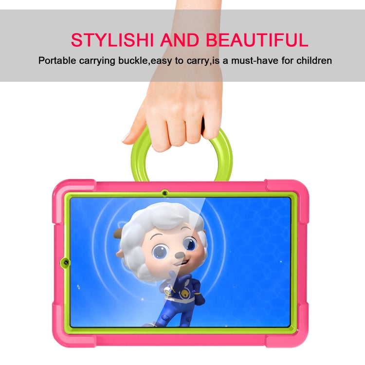 For Samsung Galaxy Tab S6 Lite P610 PC + Silicone Shockproof Combination Case with 360 Degree Rotating Holder & Handle & Pen Slot(Rose Red + Grass Green) - Tab S6 Lite P610 / P615 by buy2fix | Online Shopping UK | buy2fix