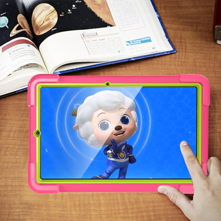 For Samsung Galaxy Tab S6 Lite P610 PC + Silicone Shockproof Combination Case with 360 Degree Rotating Holder & Handle & Pen Slot(Rose Red + Grass Green) - Tab S6 Lite P610 / P615 by buy2fix | Online Shopping UK | buy2fix