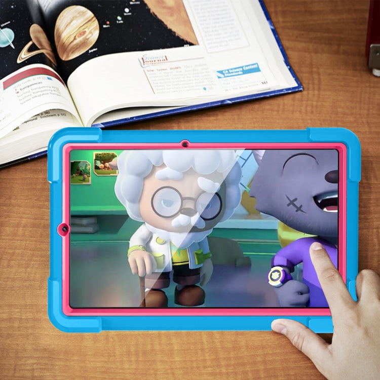 For Samsung Galaxy Tab S6 Lite P610 PC + Silicone Shockproof Combination Case with 360 Degree Rotating Holder & Handle & Pen Slot(Blue + Rose Red) - Tab S6 Lite P610 / P615 by buy2fix | Online Shopping UK | buy2fix