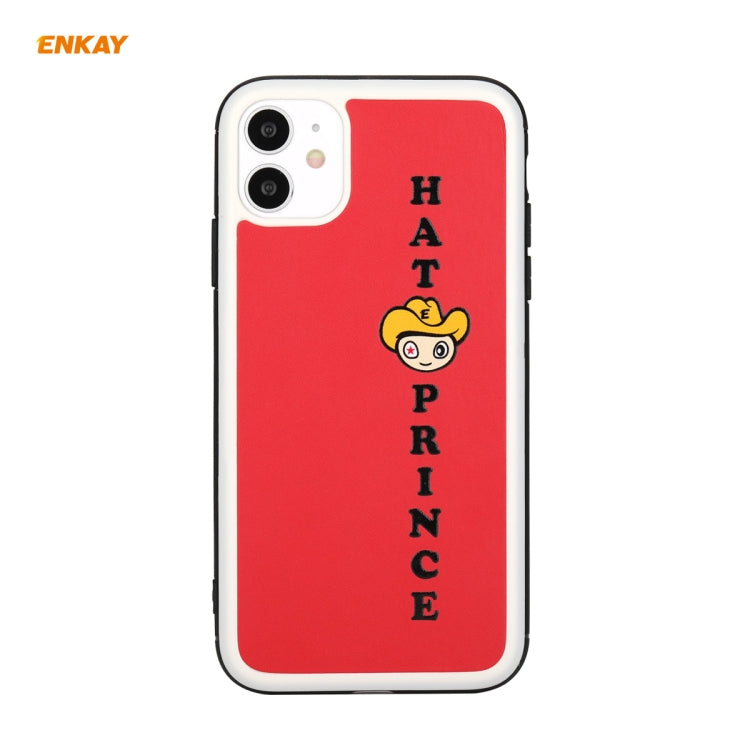 For iPhone 11 Hat-Prince ENKAY ENK-PC046 Cartoon Series PU Leather + PC Hard Slim Case Shockproof Cover(Red) - iPhone 11 Cases by ENKAY | Online Shopping UK | buy2fix
