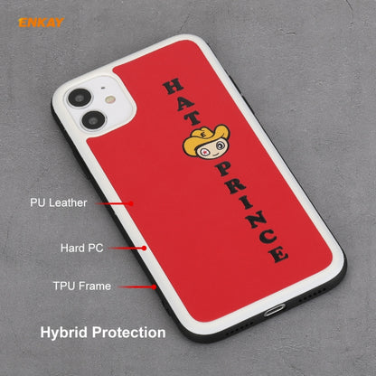 For iPhone 11 Hat-Prince ENKAY ENK-PC046 Cartoon Series PU Leather + PC Hard Slim Case Shockproof Cover(Red) - iPhone 11 Cases by ENKAY | Online Shopping UK | buy2fix