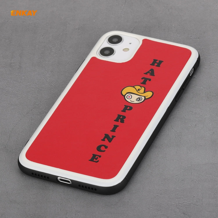 For iPhone 11 Hat-Prince ENKAY ENK-PC046 Cartoon Series PU Leather + PC Hard Slim Case Shockproof Cover(Red) - iPhone 11 Cases by ENKAY | Online Shopping UK | buy2fix