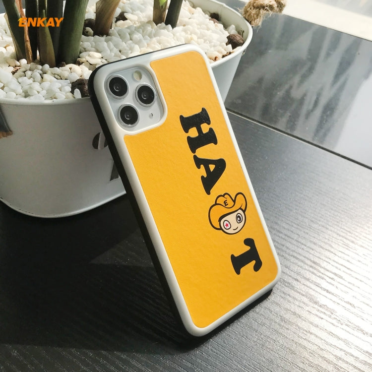 For iPhone 11 Pro Hat-Prince ENKAY ENK-PC047 Cartoon Series PU Leather + PC Hard Slim CaseShockproof Cover(Yellow) - iPhone 11 Pro Cases by ENKAY | Online Shopping UK | buy2fix