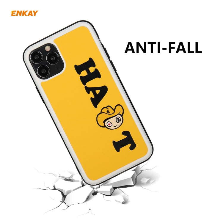 For iPhone 11 Pro Max Hat-Prince ENKAY ENK-PC048 Cartoon Series PU Leather + PC Hard Slim Case Shockproof Cover(Yellow) - iPhone 11 Pro Max Cases by ENKAY | Online Shopping UK | buy2fix