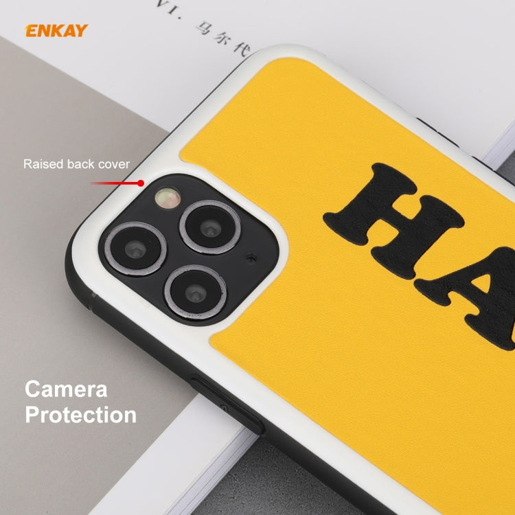 For iPhone 11 Pro Max Hat-Prince ENKAY ENK-PC048 Cartoon Series PU Leather + PC Hard Slim Case Shockproof Cover(Yellow) - iPhone 11 Pro Max Cases by ENKAY | Online Shopping UK | buy2fix
