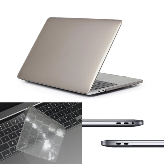 ENKAY Hat-Prince 3 in 1 For MacBook Pro 13 inch A2289 / A2251 (2020) Crystal Hard Shell Protective Case + US Version Ultra-thin TPU Keyboard Protector Cover + Anti-dust Plugs Set(Grey) - MacBook Pro Cases by ENKAY | Online Shopping UK | buy2fix