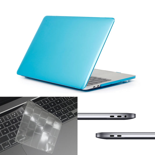 ENKAY Hat-Prince 3 in 1 For MacBook Pro 13 inch A2289 / A2251 (2020) Crystal Hard Shell Protective Case + US Version Ultra-thin TPU Keyboard Protector Cover + Anti-dust Plugs Set(Light Blue) - MacBook Pro Cases by ENKAY | Online Shopping UK | buy2fix