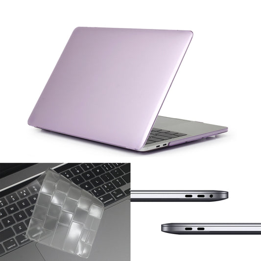 ENKAY Hat-Prince 3 in 1 For MacBook Pro 13 inch A2289 / A2251 (2020) Crystal Hard Shell Protective Case + US Version Ultra-thin TPU Keyboard Protector Cover + Anti-dust Plugs Set(Purple) - MacBook Pro Cases by ENKAY | Online Shopping UK | buy2fix